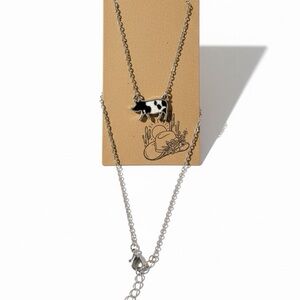 Cow Pendant Silver Necklace